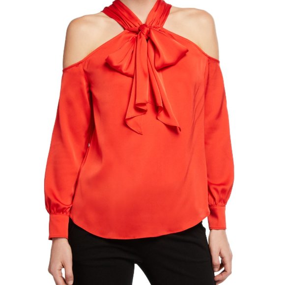 Trina Turk Red Silk Blouse - Picture 9 of 10